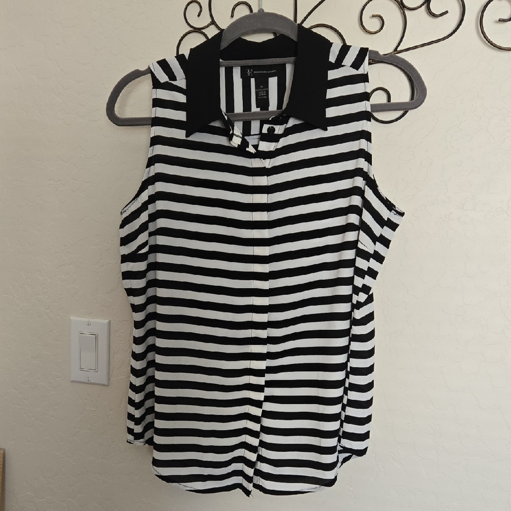 INC Sleeveless Striped Top